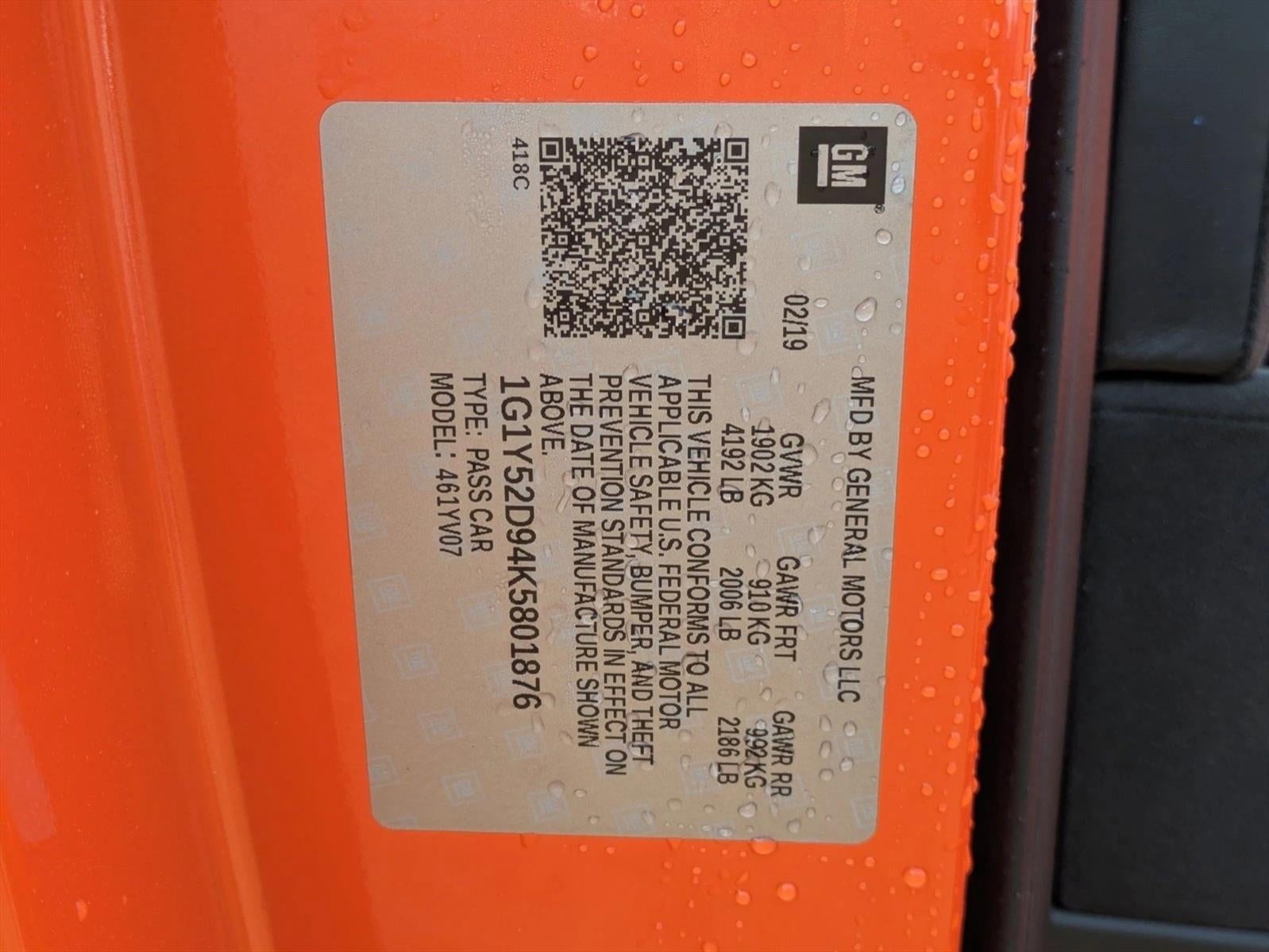 2019 Chevrolet Corvette ZR1 ZR1 3ZR