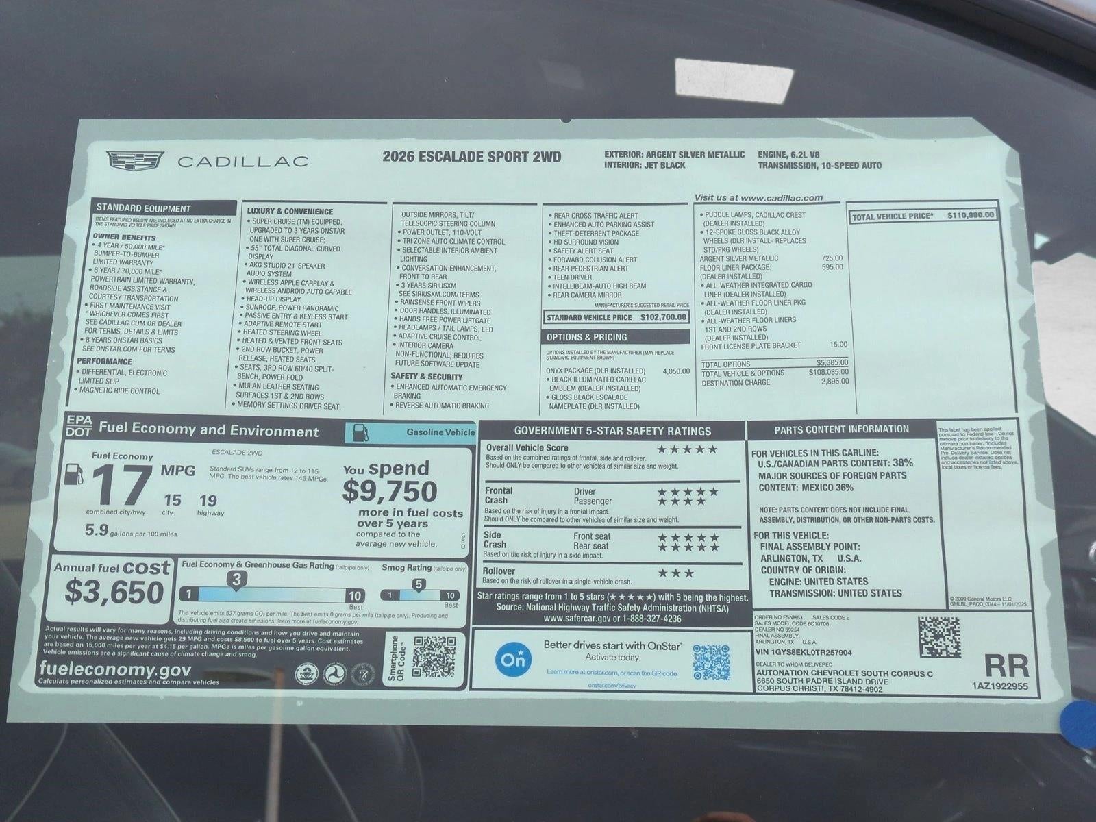 2026 Cadillac Escalade Sport