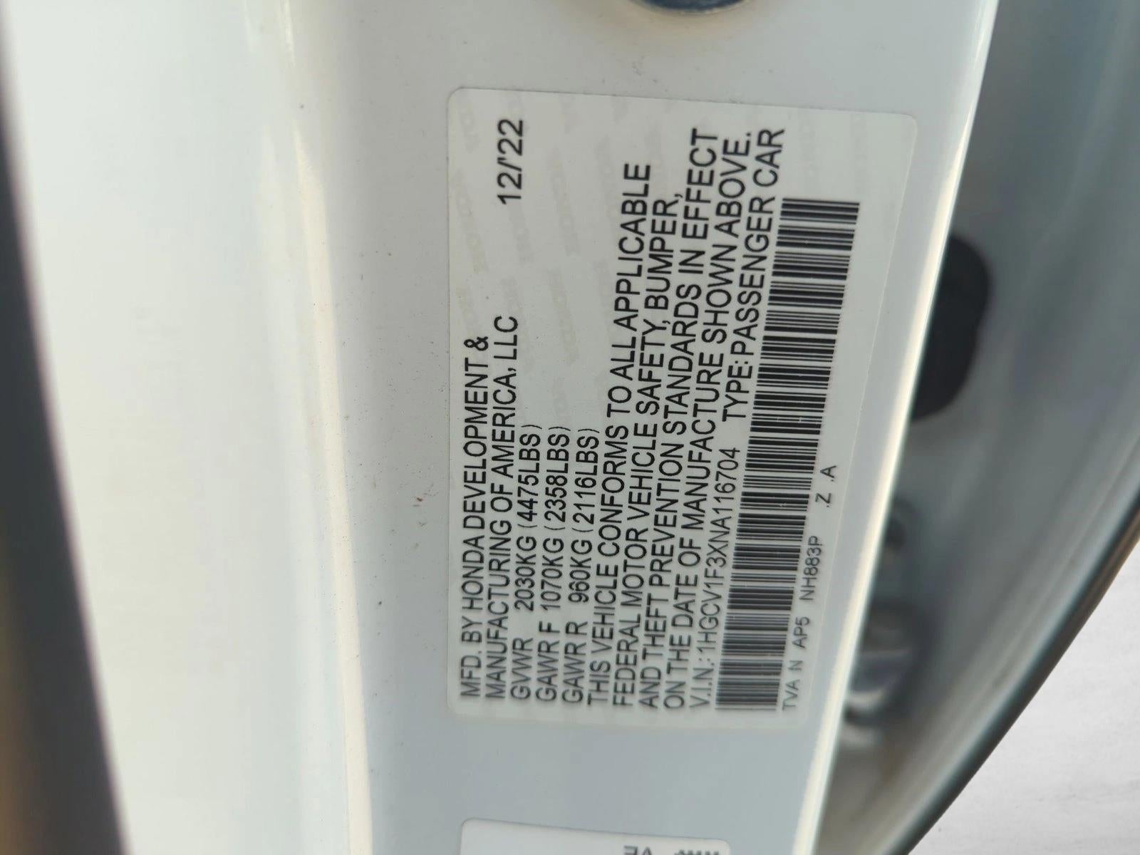 2022 Honda Accord Sedan Sport