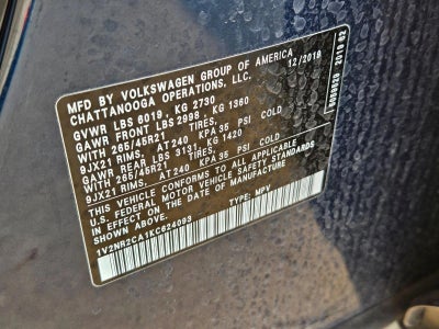 2019 Volkswagen Atlas 3.6L V6 SEL Premium