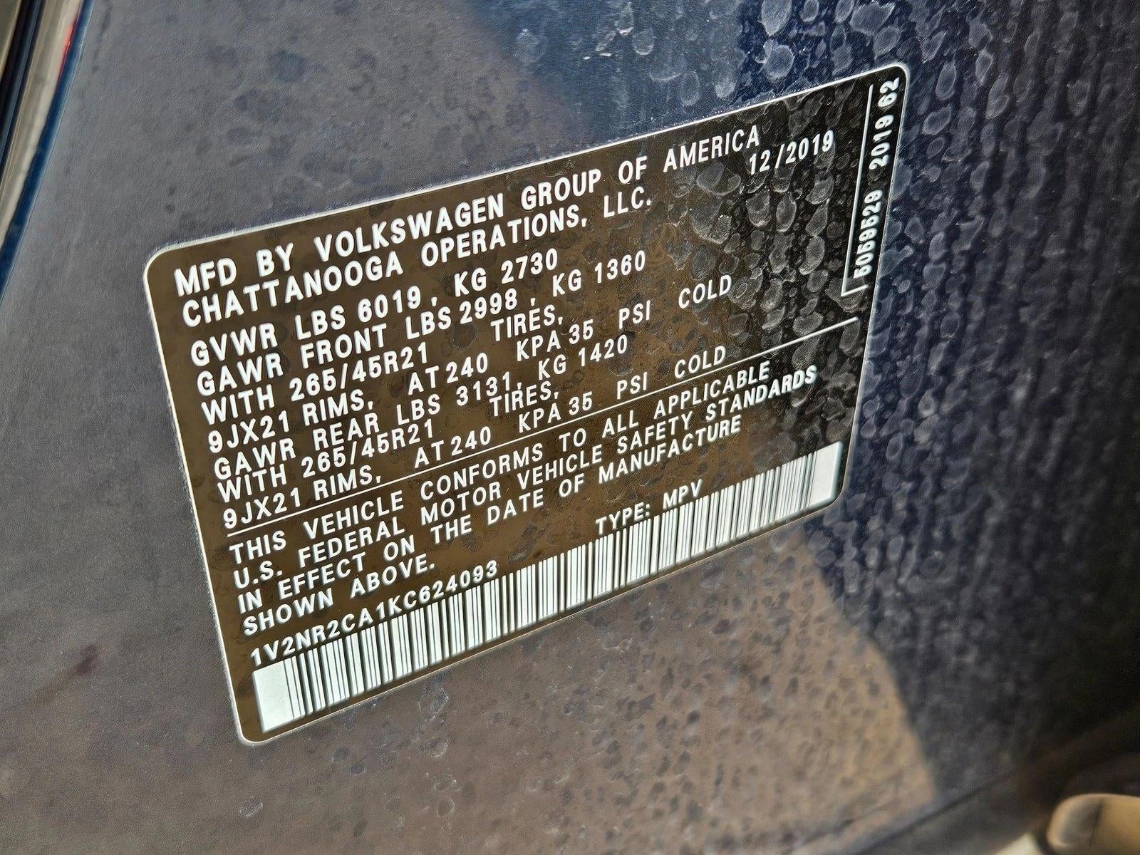 2019 Volkswagen Atlas 3.6L V6 SEL Premium