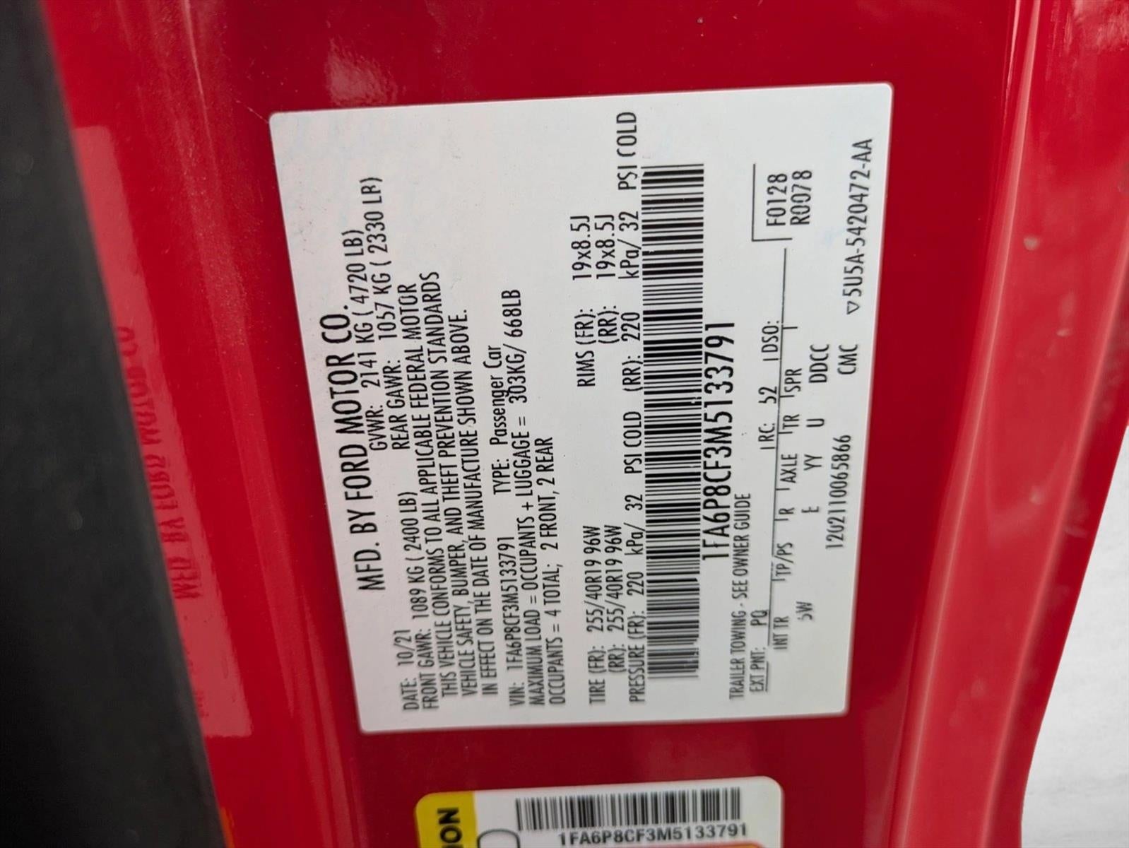 2021 Ford Mustang GT Premium Fastback