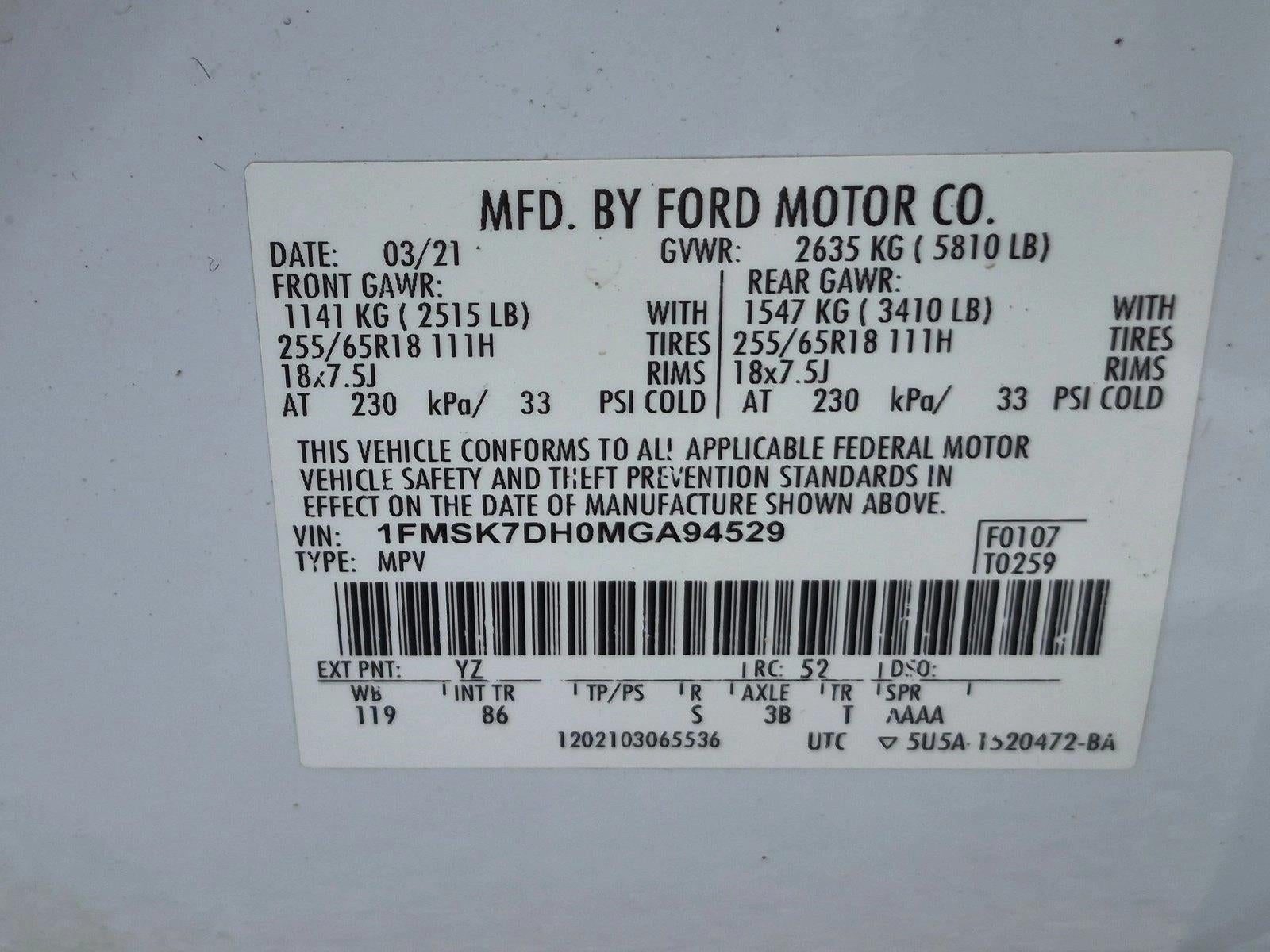 2021 Ford Explorer XLT RWD