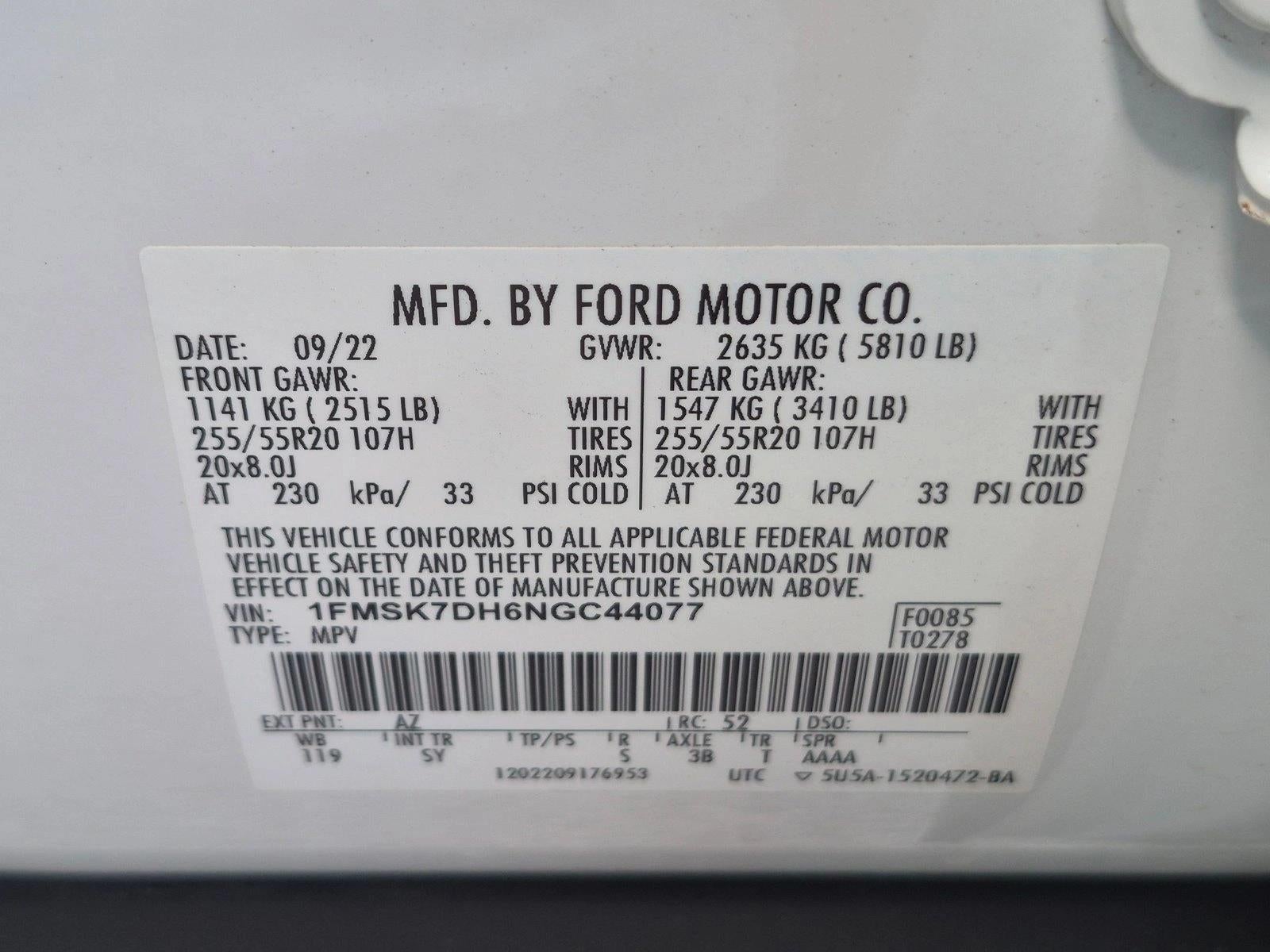 2022 Ford Explorer XLT RWD