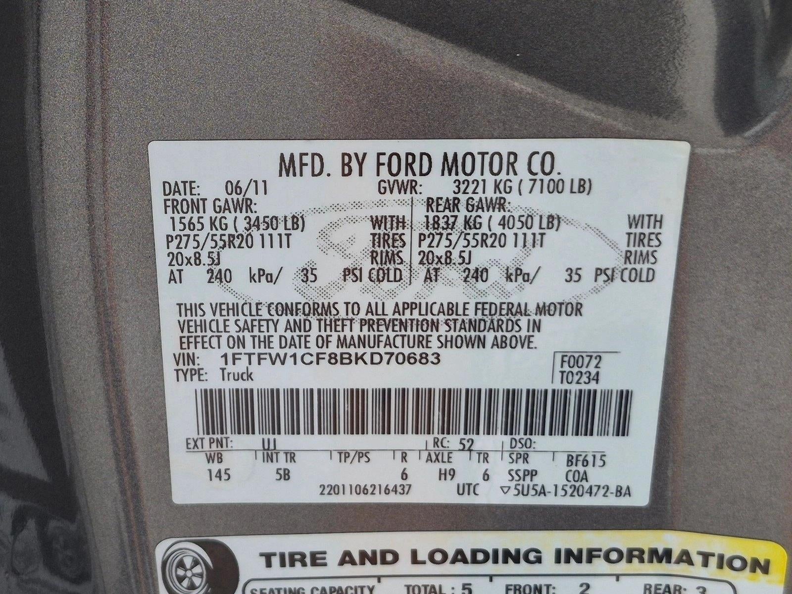 2011 Ford F-150 2WD SuperCrew 5-1/2 Ft Box FX2