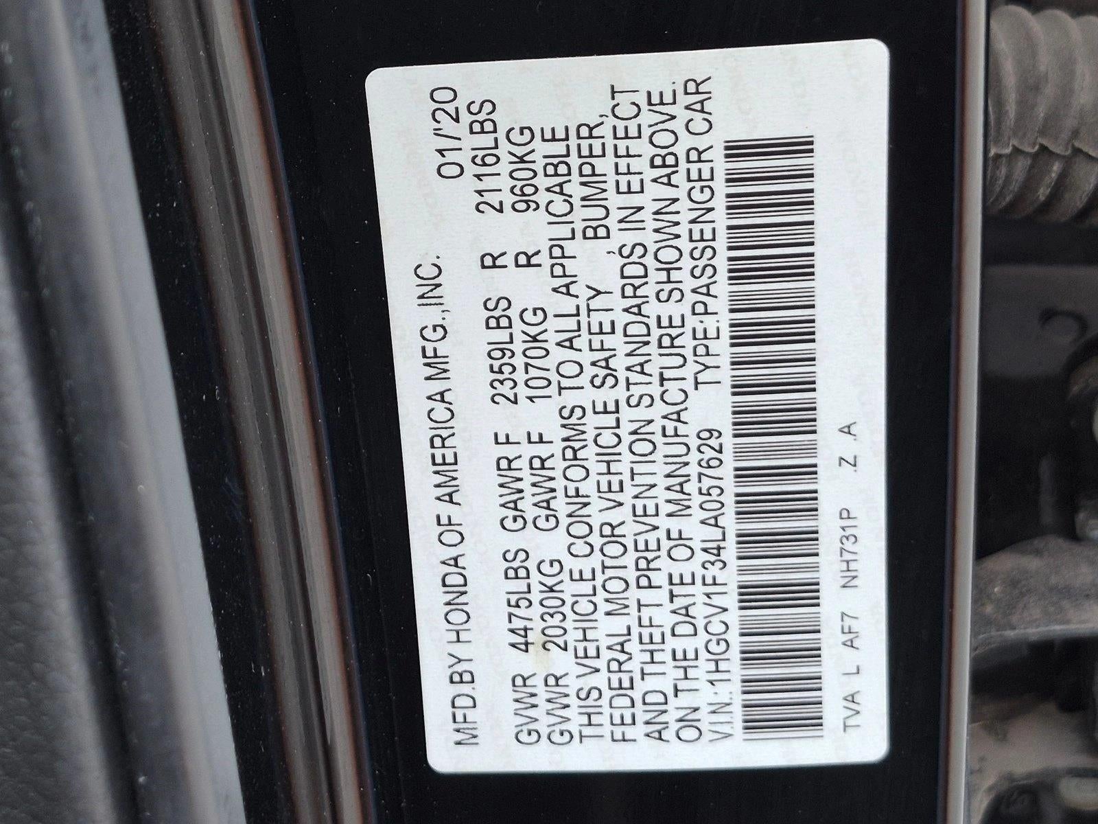 2020 Honda Accord Sedan Sport 1.5T CVT