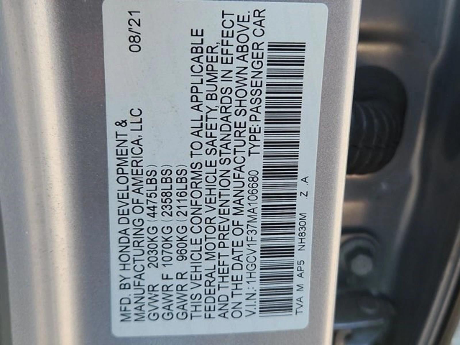 2021 Honda Accord Sedan Sport 1.5T CVT