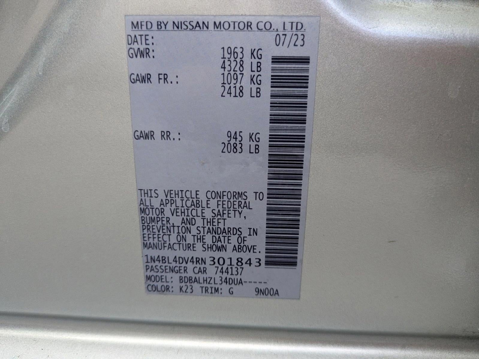 2024 Nissan Altima 2.5 SV Sedan