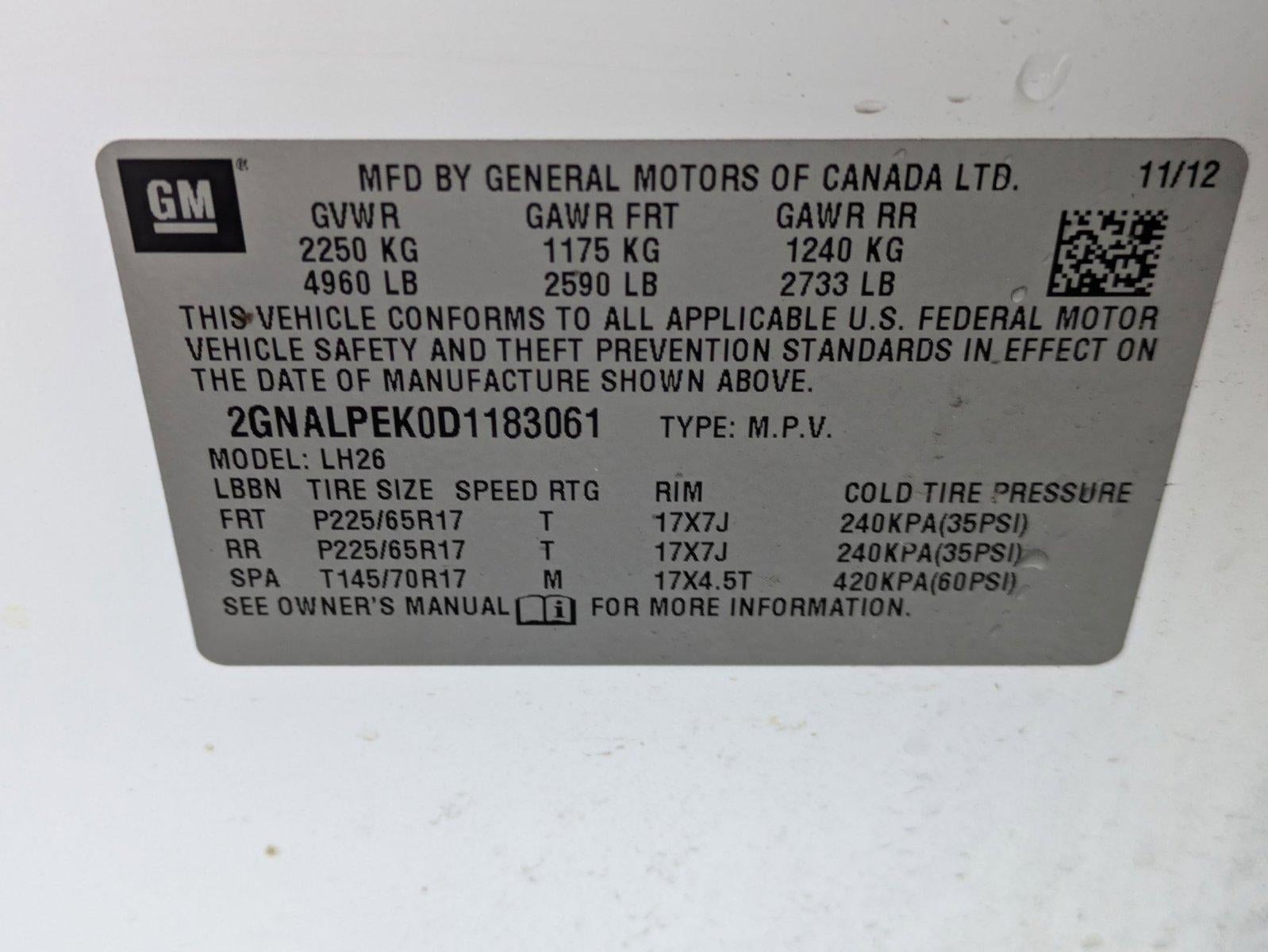 2013 Chevrolet Equinox FWD 2LT