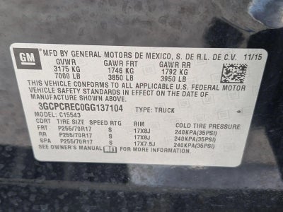 2016 Chevrolet Silverado 1500 Crew Cab Short Box 2-Wheel Drive LT