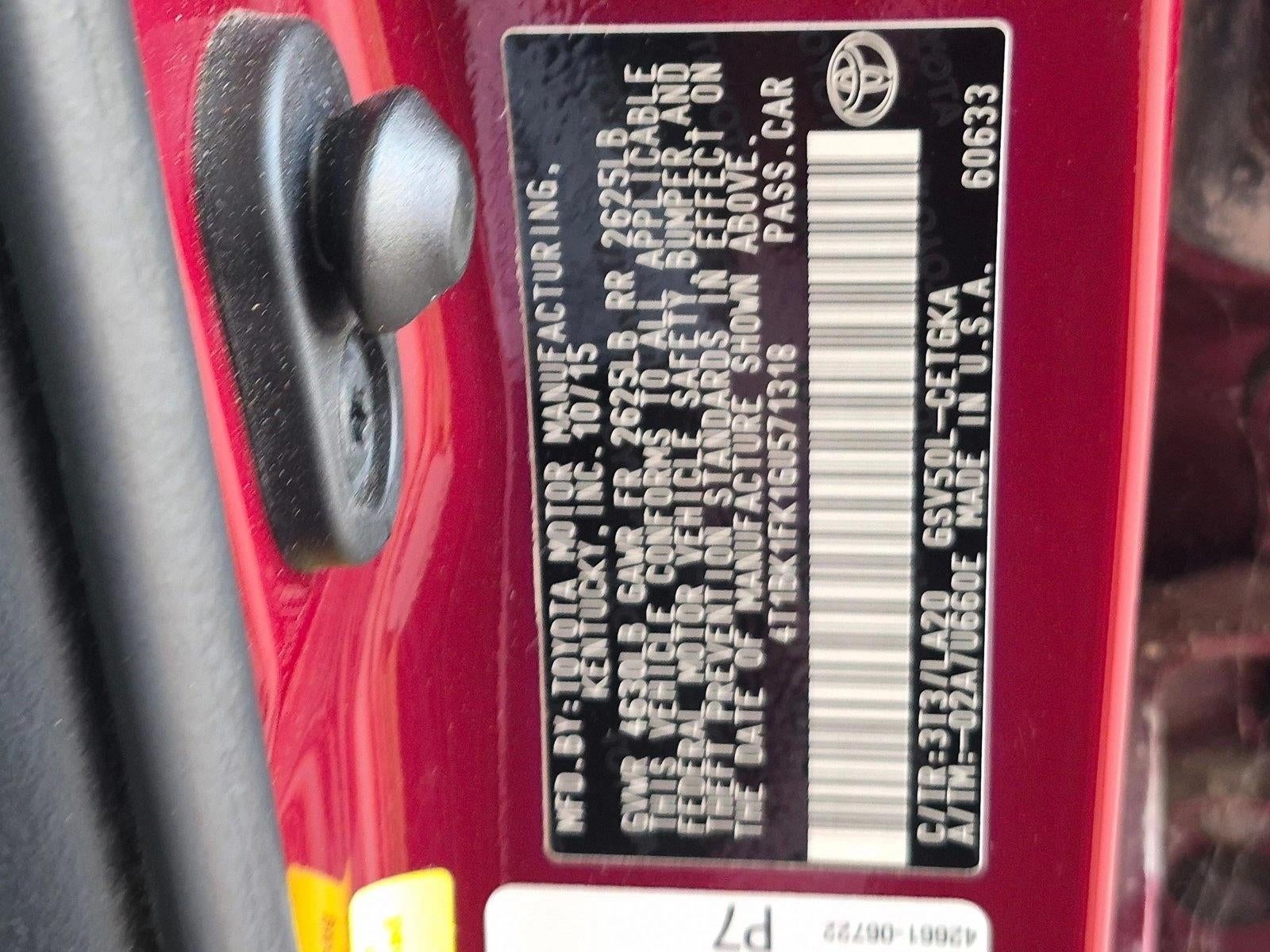 2016 Toyota Camry 4dr Sdn V6 Auto XLE (Natl)