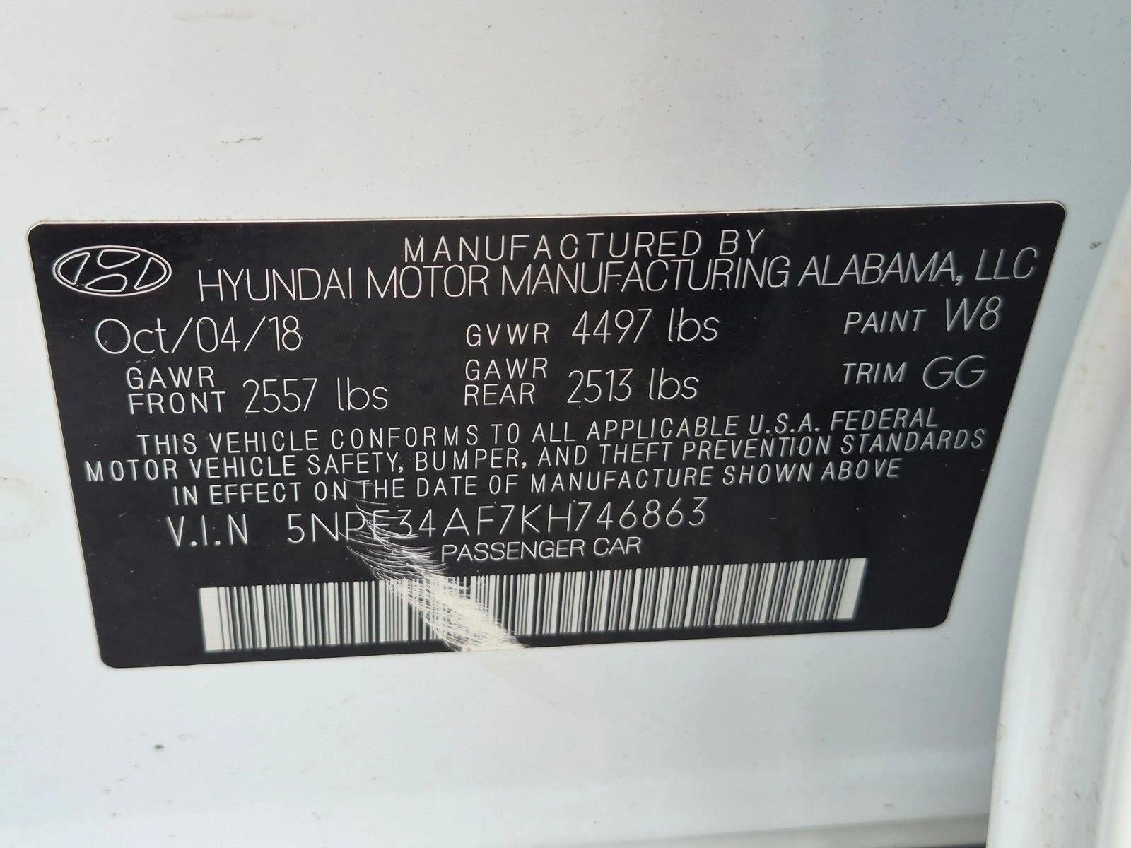 2019 Hyundai SONATA SEL 2.4L