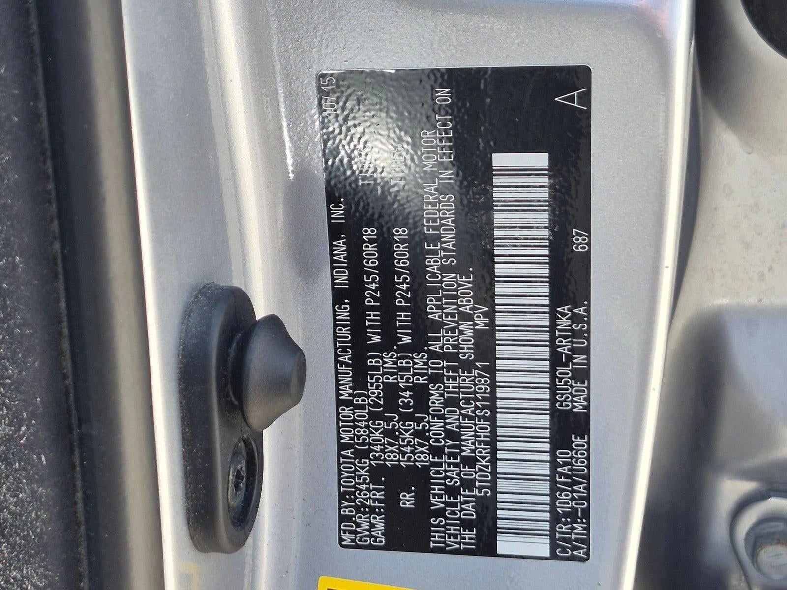 2015 Toyota Highlander FWD 4dr V6 LE Plus (SE)