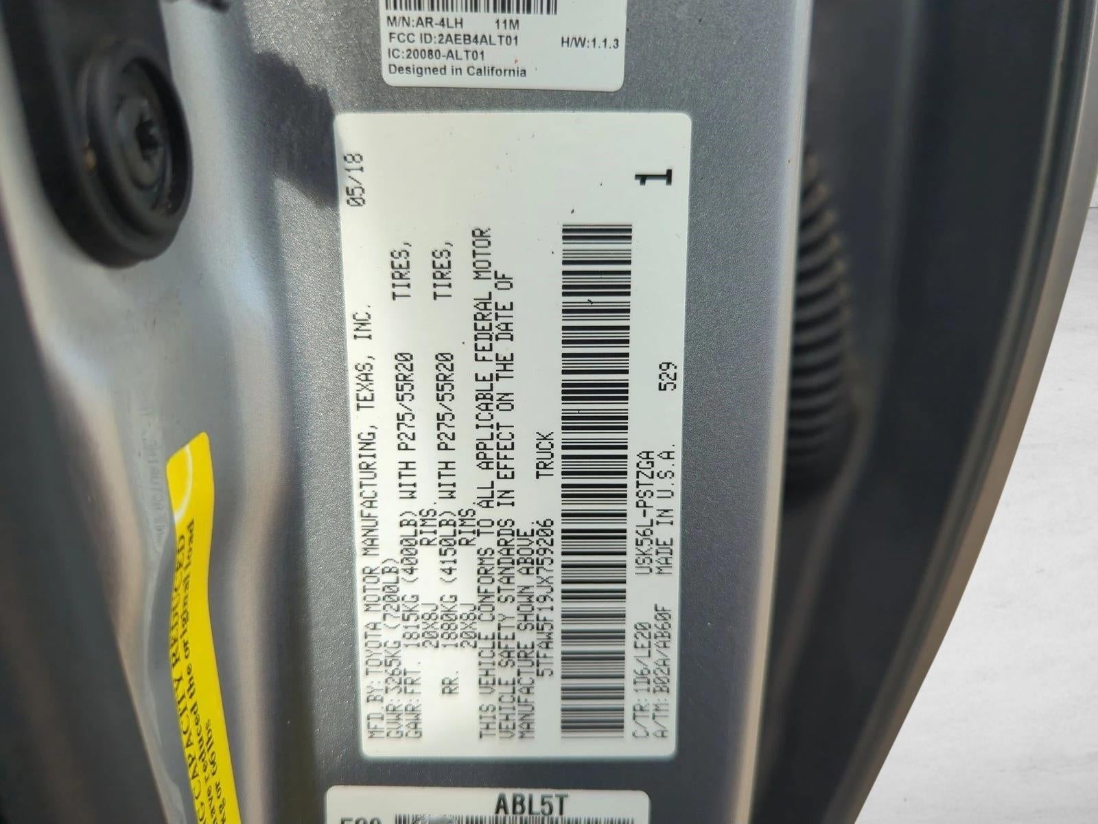 2018 Toyota Tundra 4WD 4WD Platinum CrewMax 5.5' Bed 5.7L FFV (SE)