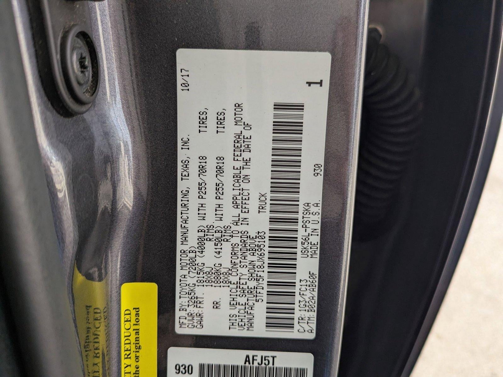 2018 Toyota Tundra 4WD 4WD SR5 CrewMax 5.5' Bed 5.7L (SE)