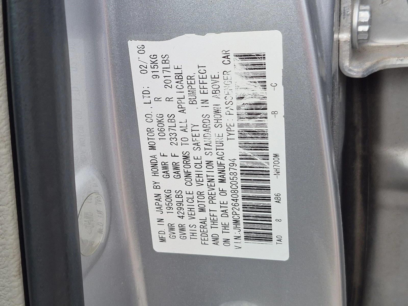 2008 Honda Accord Sedan 4-Door I4 Automatic LX-P