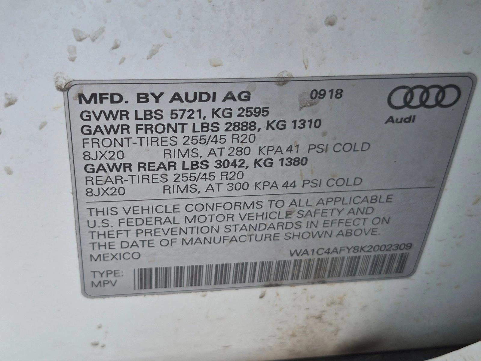 2019 Audi SQ5 Prestige 3.0 TFSI quattro