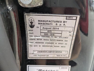 2015 Maserati GranTurismo 2dr Cpe GranTurismo Sport